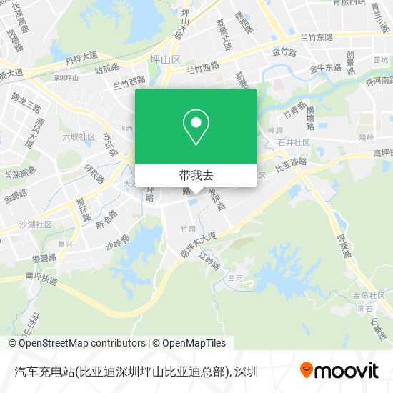 汽车充电站(比亚迪深圳坪山比亚迪总部)地图