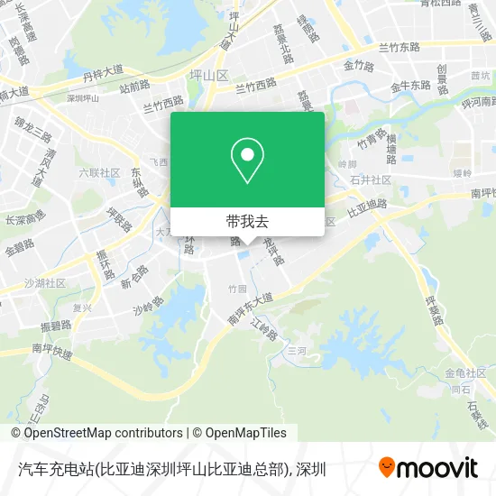 汽车充电站(比亚迪深圳坪山比亚迪总部)地图