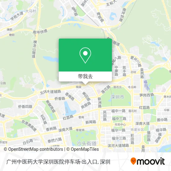广州中医药大学深圳医院停车场-出入口地图