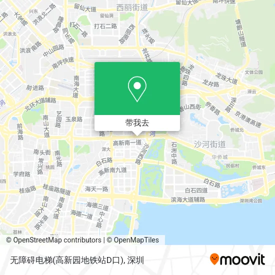 无障碍电梯(高新园地铁站D口)地图