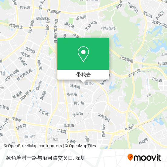 象角塘村一路与沿河路交叉口地图