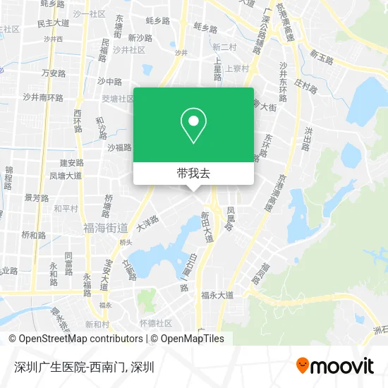深圳广生医院-西南门地图