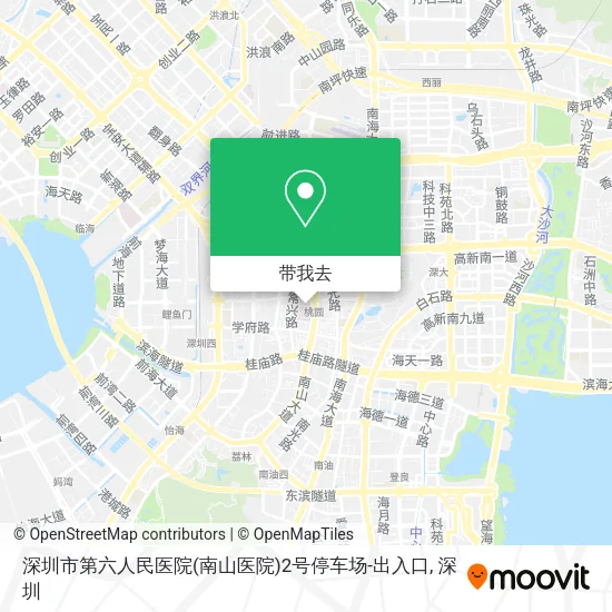 深圳市第六人民医院(南山医院)2号停车场-出入口地图