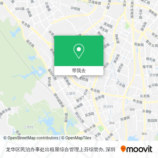 龙华区民治办事处出租屋综合管理上芬综管办地图
