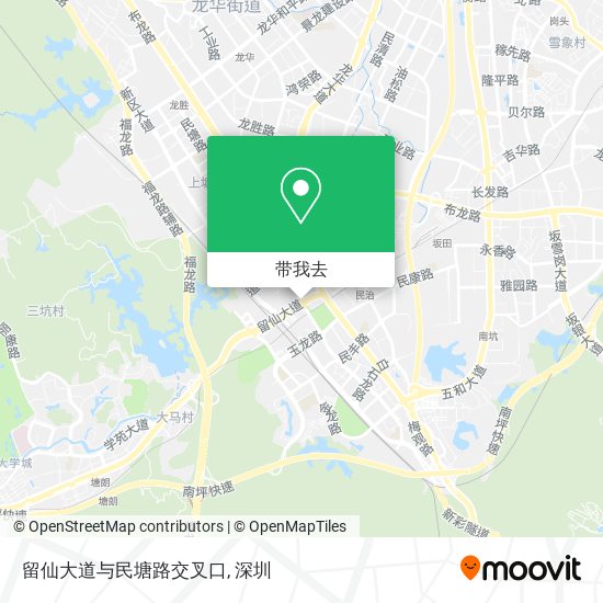 留仙大道与民塘路交叉口地图