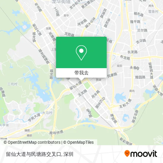 留仙大道与民塘路交叉口地图