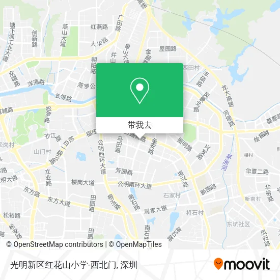 光明新区红花山小学-西北门地图
