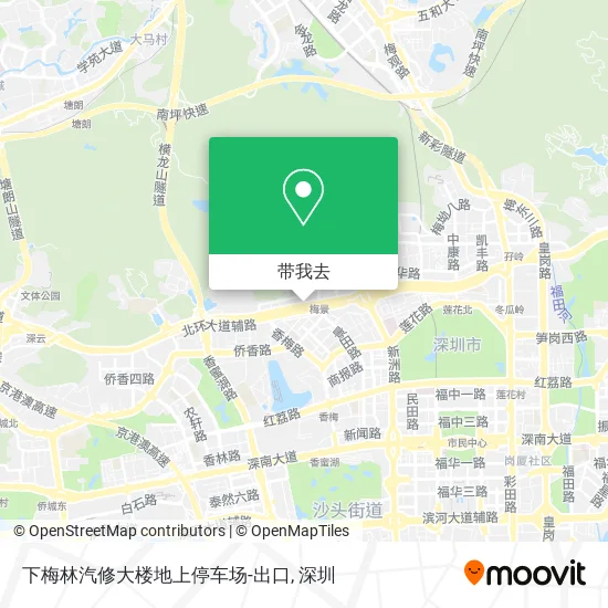 下梅林汽修大楼地上停车场-出口地图