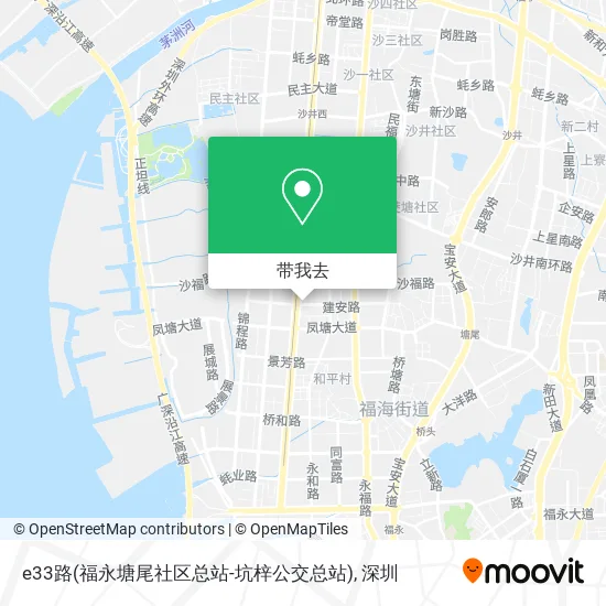 e33路(福永塘尾社区总站-坑梓公交总站)地图