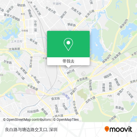 良白路与塘边路交叉口地图