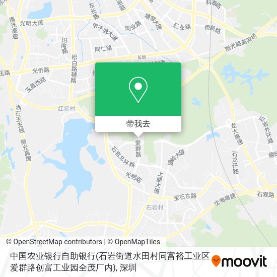 中国农业银行自助银行(石岩街道水田村同富裕工业区爱群路创富工业园全茂厂内)地图