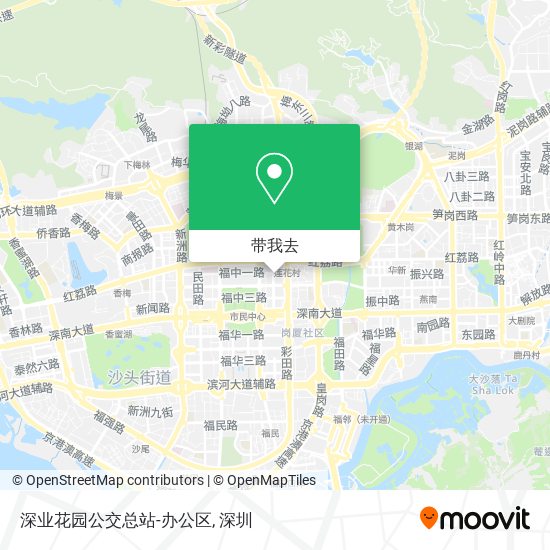 深业花园公交总站-办公区地图