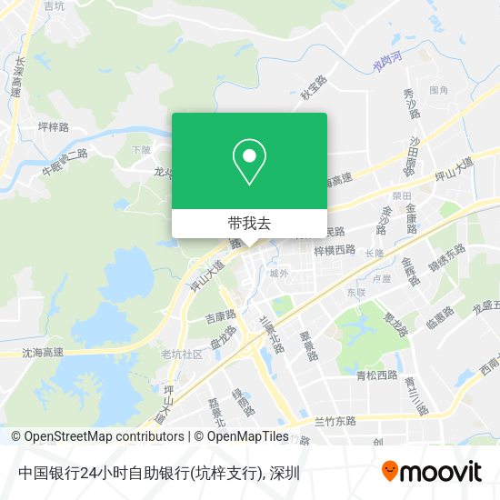 中国银行24小时自助银行(坑梓支行)地图