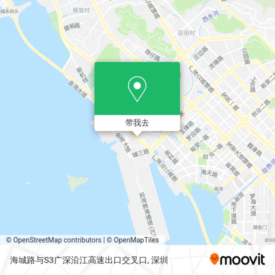 海城路与S3广深沿江高速出口交叉口地图