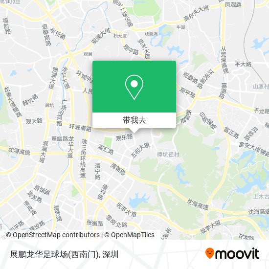 展鹏龙华足球场(西南门)地图