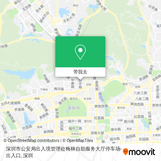 深圳市公安局出入境管理处梅林自助服务大厅停车场-出入口地图
