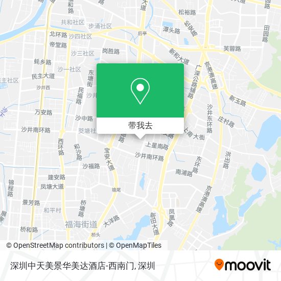 深圳中天美景华美达酒店-西南门地图