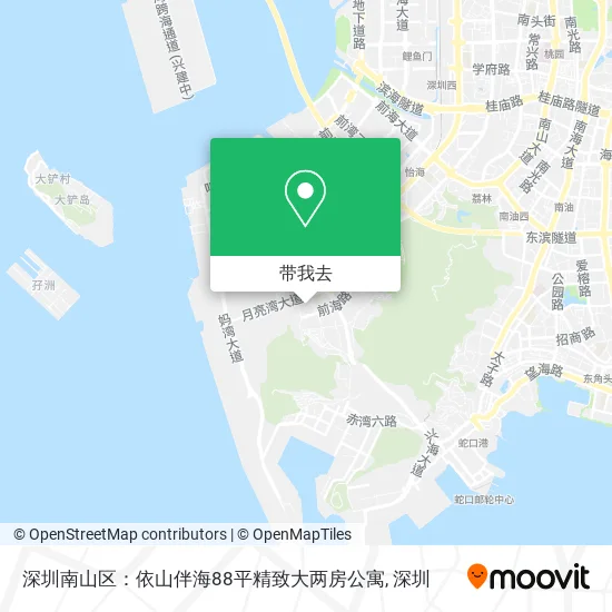 深圳南山区：依山伴海88平精致大两房公寓地图