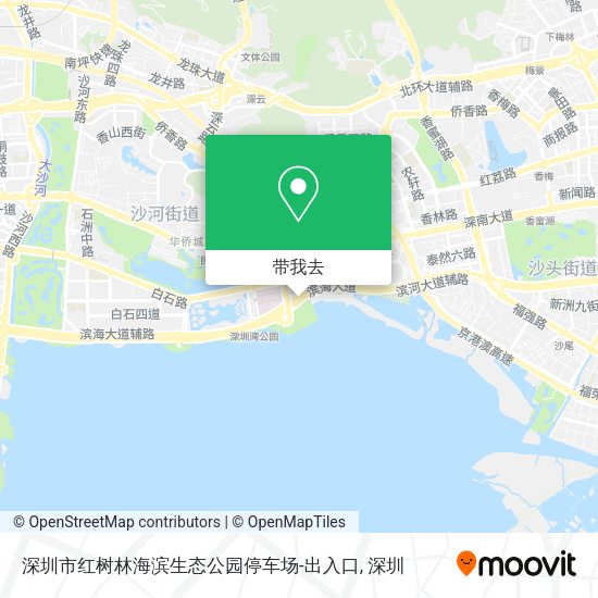 深圳市红树林海滨生态公园停车场-出入口地图
