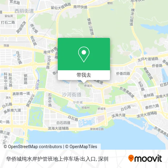 华侨城纯水岸护管班地上停车场-出入口地图