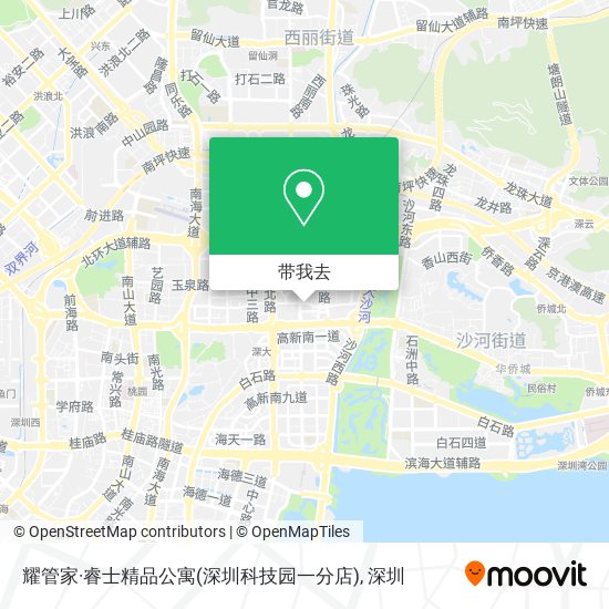 耀管家·睿士精品公寓(深圳科技园一分店)地图