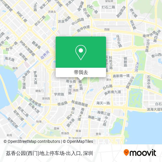 荔香公园(西门)地上停车场-出入口地图