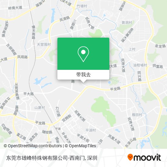 东莞市雄峰特殊钢有限公司-西南门地图