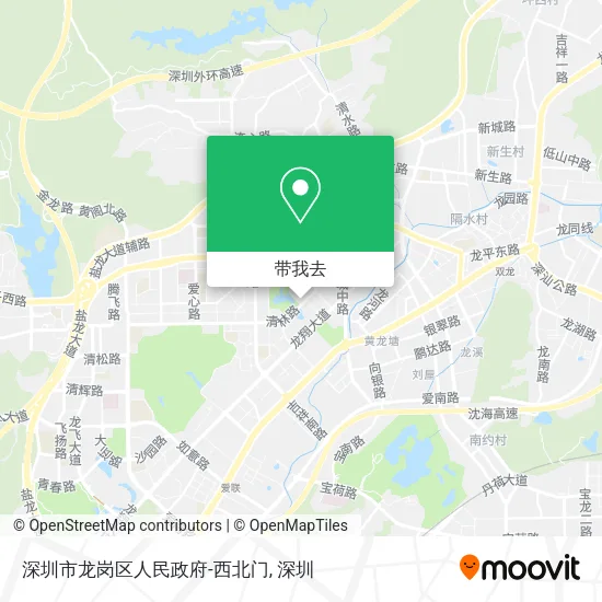 深圳市龙岗区人民政府-西北门地图