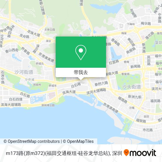 m173路(原m372)(福田交通枢纽-硅谷龙华总站)地图