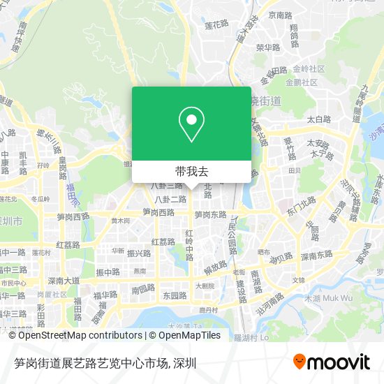 笋岗街道展艺路艺览中心市场地图