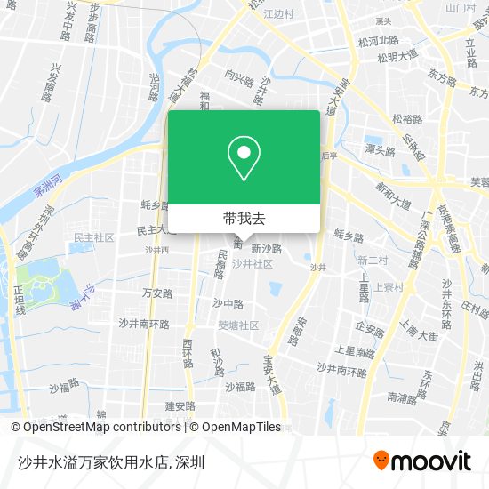 沙井水溢万家饮用水店地图