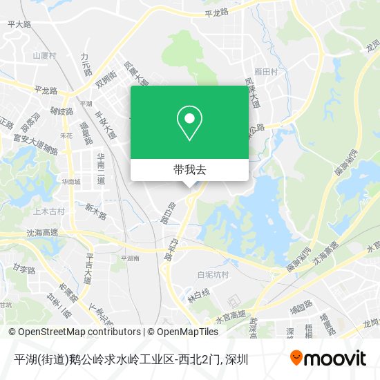 平湖(街道)鹅公岭求水岭工业区-西北2门地图