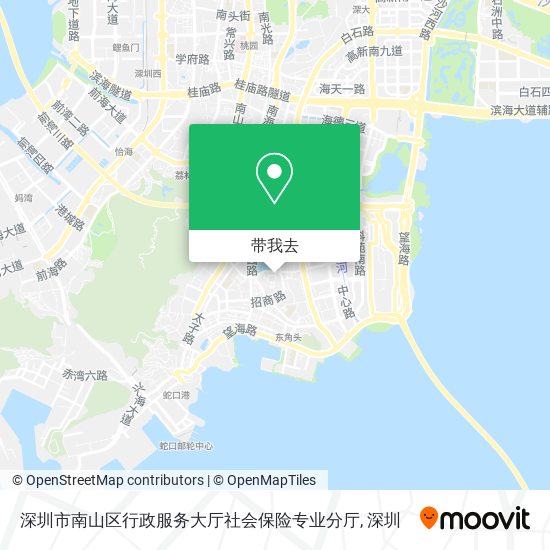 深圳市南山区行政服务大厅社会保险专业分厅地图