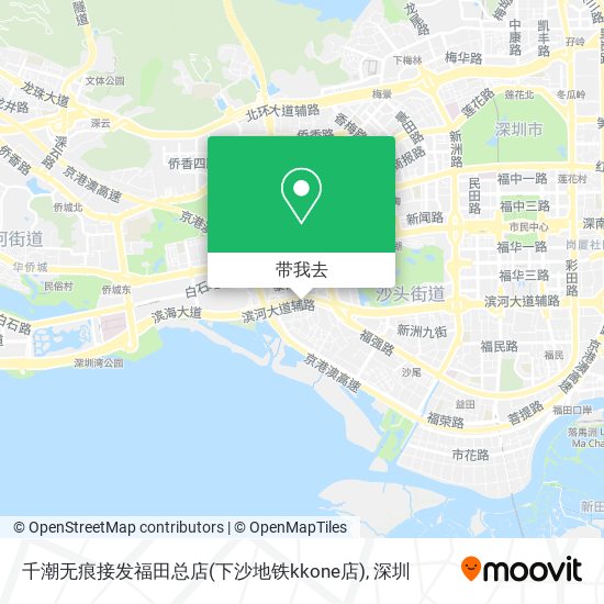 千潮无痕接发福田总店(下沙地铁kkone店)地图