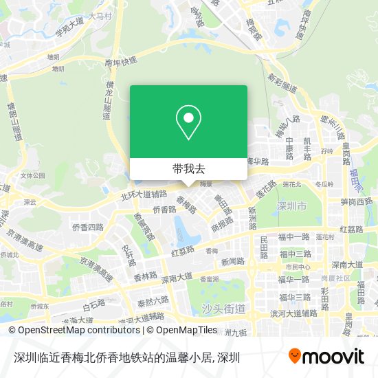 深圳临近香梅北侨香地铁站的温馨小居地图