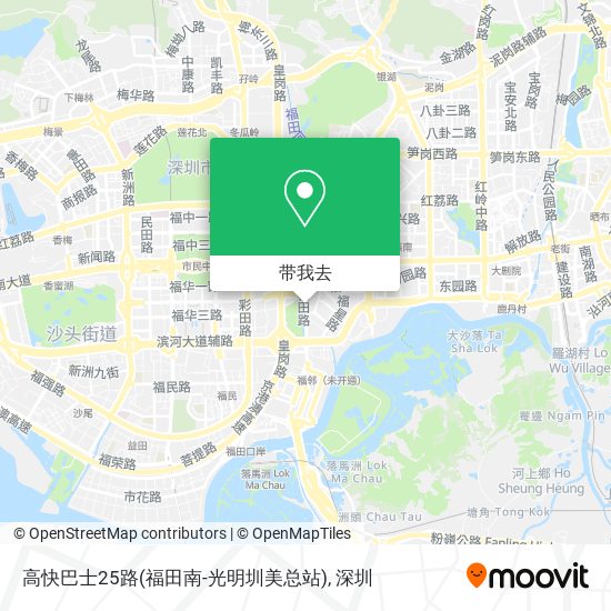 高快巴士25路(福田南-光明圳美总站)地图