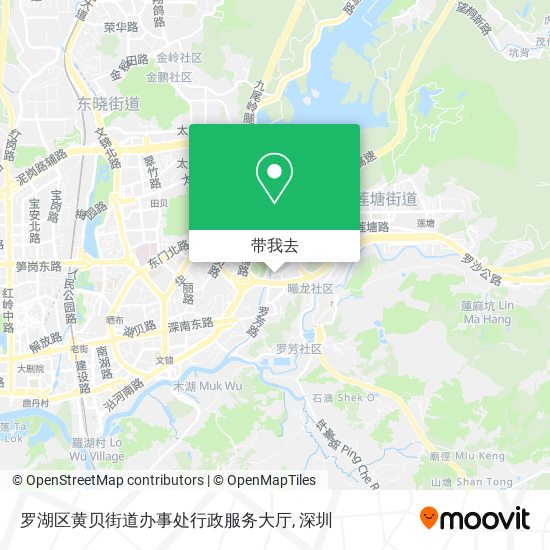 罗湖区黄贝街道办事处行政服务大厅地图