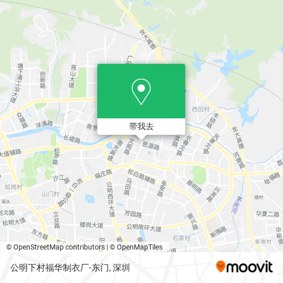 公明下村福华制衣厂-东门地图