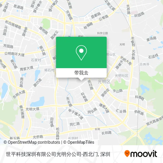 世平科技深圳有限公司光明分公司-西北门地图