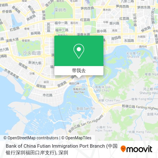 Bank of China Futian Immigration Port Branch (中国银行深圳福田口岸支行)地图
