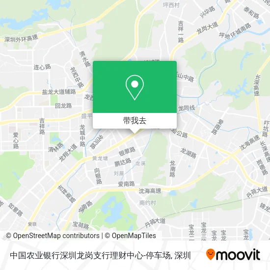 中国农业银行深圳龙岗支行理财中心-停车场地图