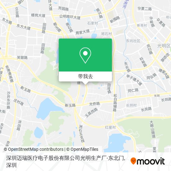 深圳迈瑞医疗电子股份有限公司光明生产厂-东北门地图