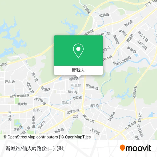 新城路/仙人岭路(路口)地图