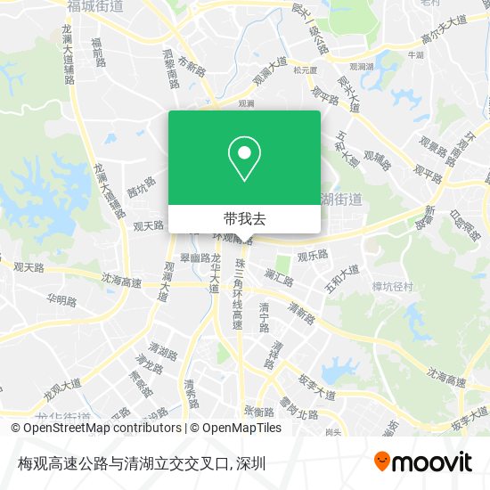 梅观高速公路与清湖立交交叉口地图