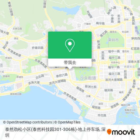 泰然劲松小区(泰然科技园301-306栋)-地上停车场地图