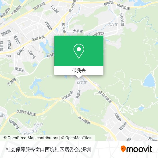 社会保障服务窗口西坑社区居委会地图