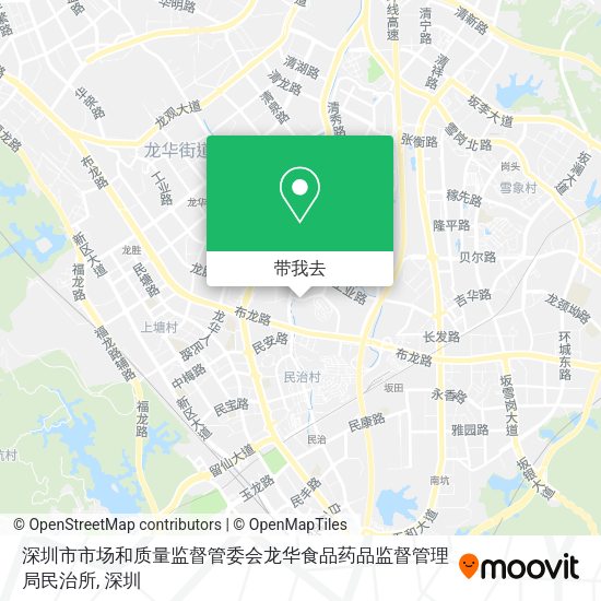 深圳市市场和质量监督管委会龙华食品药品监督管理局民治所地图