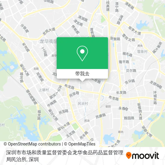 深圳市市场和质量监督管委会龙华食品药品监督管理局民治所地图