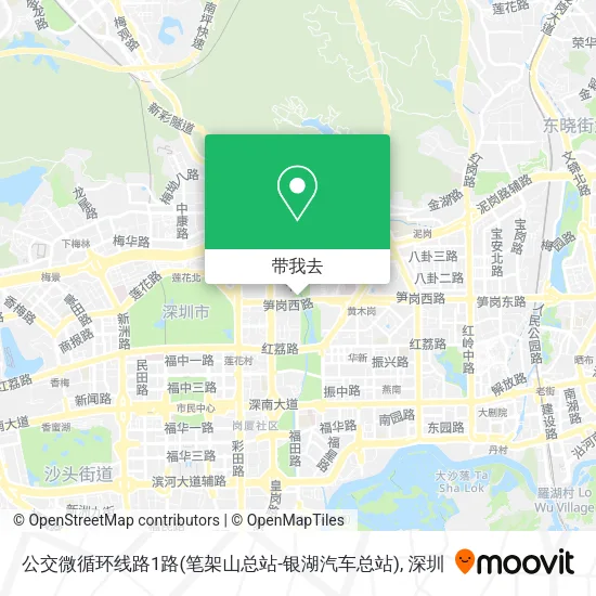 公交微循环线路1路(笔架山总站-银湖汽车总站)地图