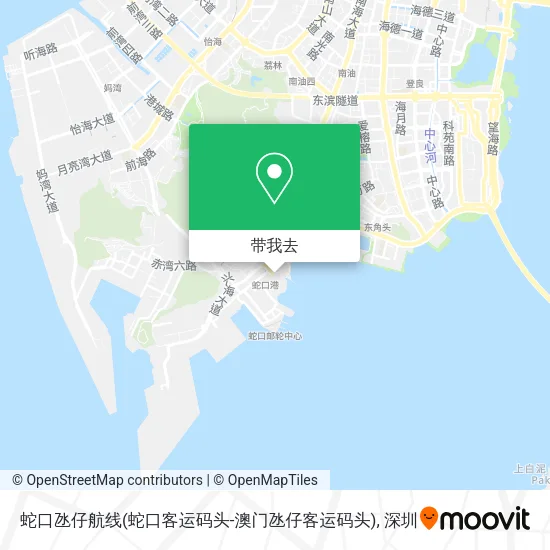 蛇口氹仔航线(蛇口客运码头-澳门氹仔客运码头)地图